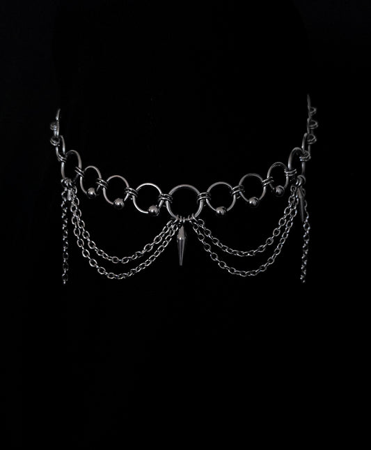 Ras-de-cou à Pointes en Anneaux et Chaînes La Vouivre Jewellery