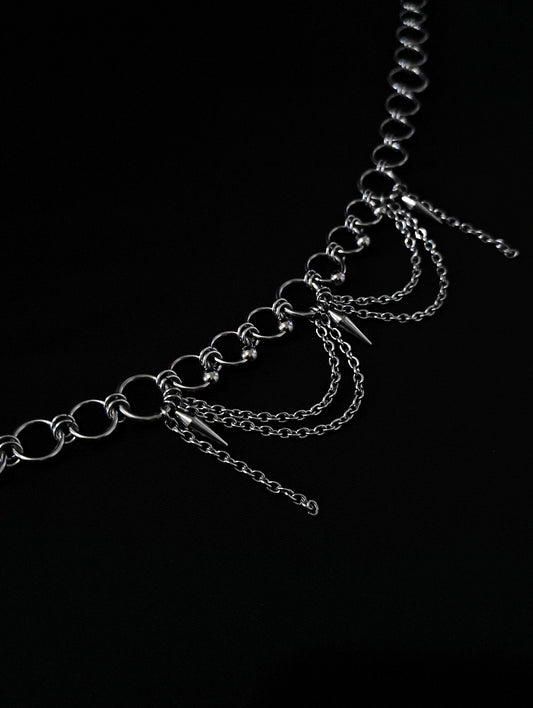 Ras-de-cou à Pointes en Anneaux et Chaînes La Vouivre Jewellery
