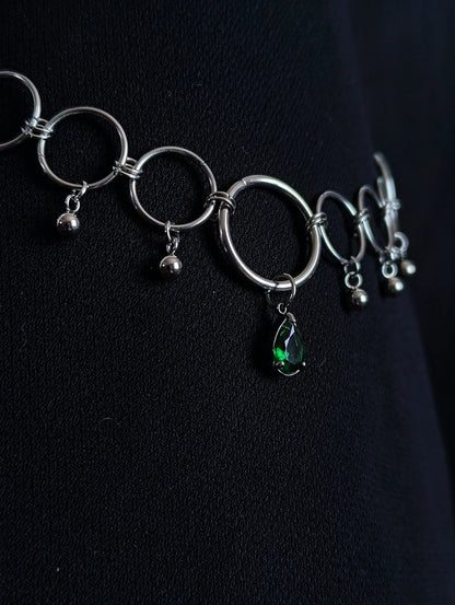Collier en Anneaux avec Pierre Colorée La Vouivre Jewellery