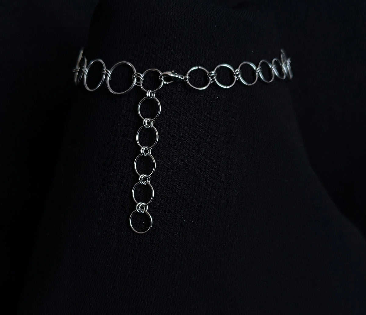 Collier en Anneaux avec Pierre Colorée La Vouivre Jewellery
