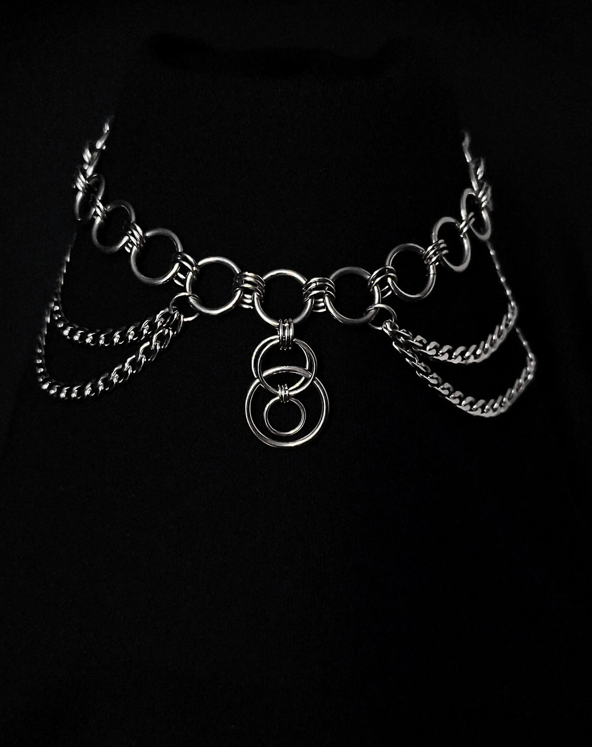 Chocker en Anneaux épais et Double Chaînes La Vouivre Jewellery
