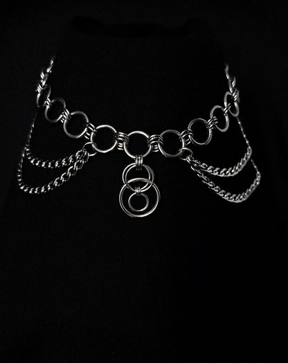 Chocker en Anneaux épais et Double Chaînes La Vouivre Jewellery
