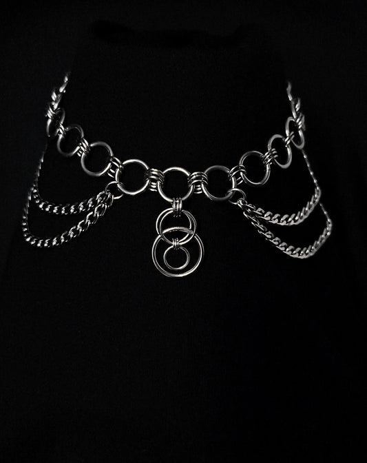 Chocker en Anneaux épais et Double Chaînes La Vouivre Jewellery