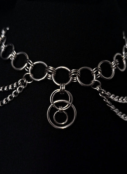 Chocker en Anneaux épais et Double Chaînes La Vouivre Jewellery