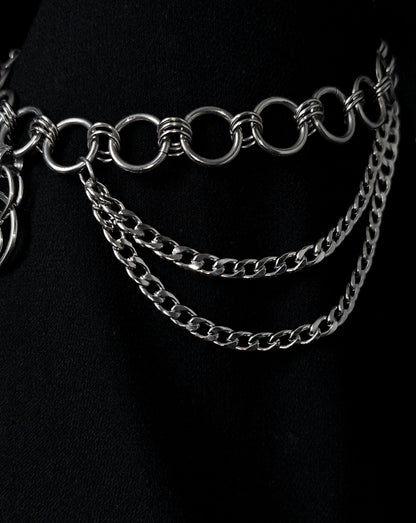 Chocker en Anneaux épais et Double Chaînes La Vouivre Jewellery