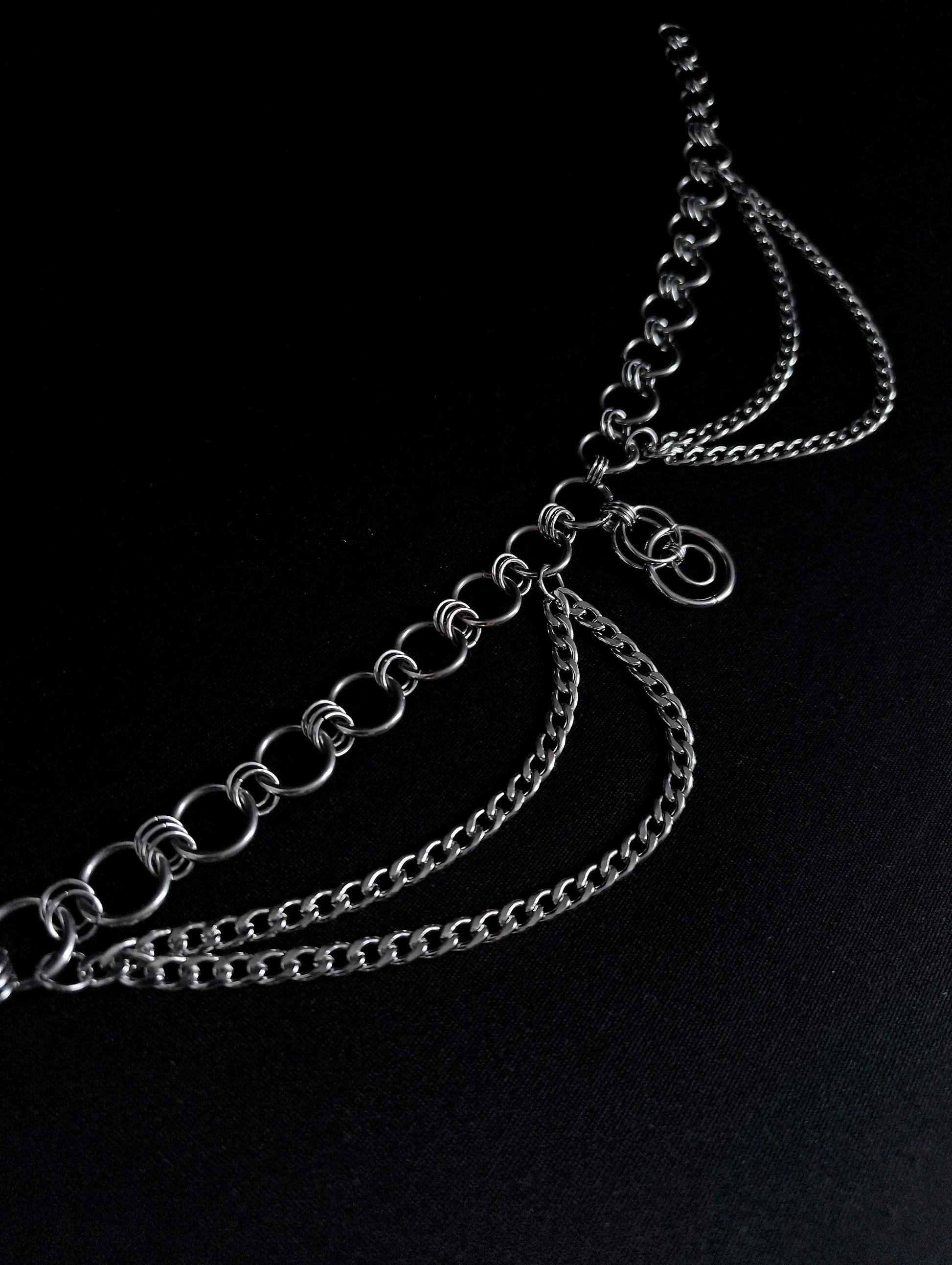 Chocker en Anneaux épais et Double Chaînes La Vouivre Jewellery