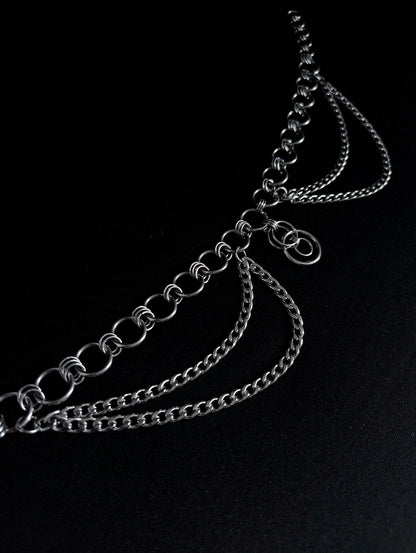 Chocker en Anneaux épais et Double Chaînes La Vouivre Jewellery