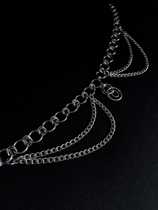 Chocker en Anneaux épais et Double Chaînes La Vouivre Jewellery