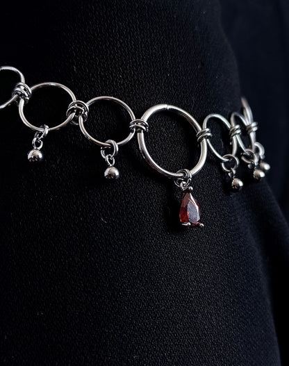 Collier en Anneaux avec Pierre Colorée La Vouivre Jewellery