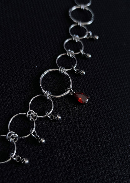 Collier en Anneaux avec Pierre Colorée La Vouivre Jewellery