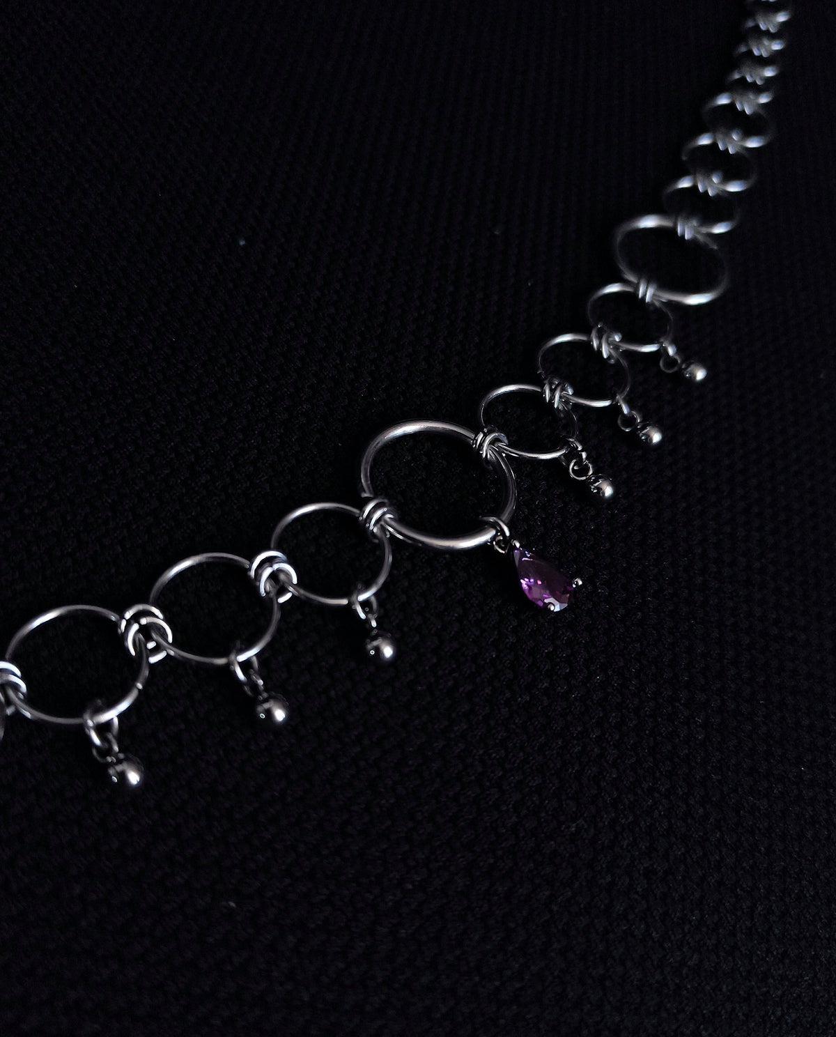 Collier en Anneaux avec Pierre Colorée La Vouivre Jewellery