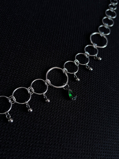 Collier en Anneaux avec Pierre Colorée La Vouivre Jewellery