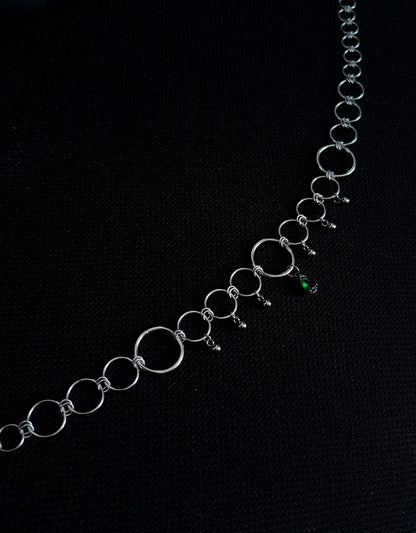 Collier en Anneaux avec Pierre Colorée La Vouivre Jewellery